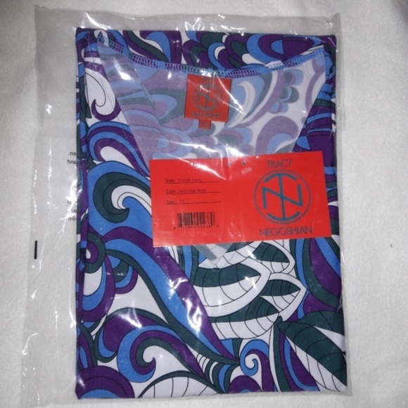 3/4 Length Sleeve Blue Orchid Swirl Petals Dress - Picture 5 of 5